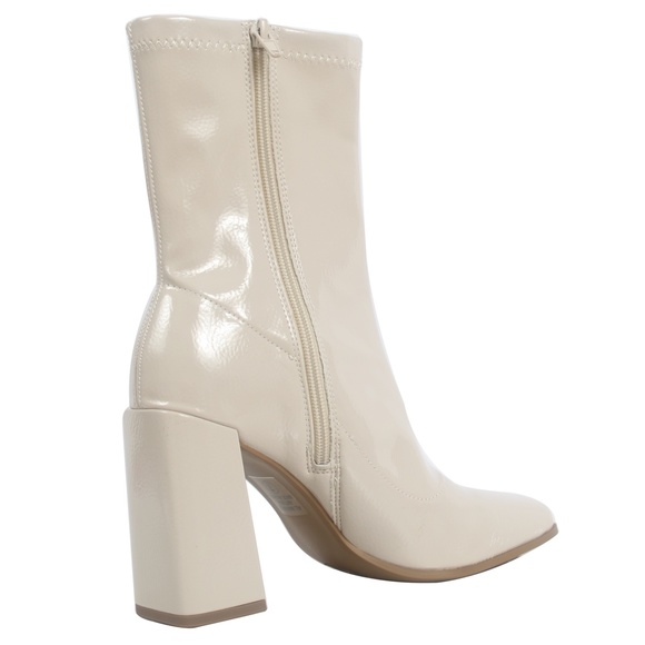 Bone Square Toe Mid Calf Block Heel Ankle Bootie - Picture 6 of 8